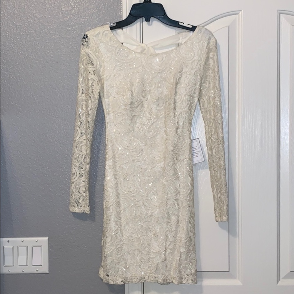 Tight white formal dress
